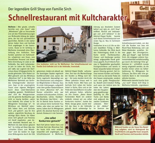 tassilo - das Magazin rund um Weilheim und die Seen - Ausgabe Januar/Februar 2021