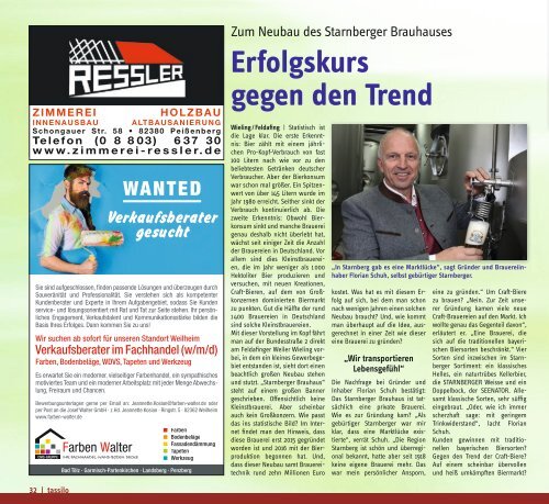 tassilo - das Magazin rund um Weilheim und die Seen - Ausgabe Januar/Februar 2021