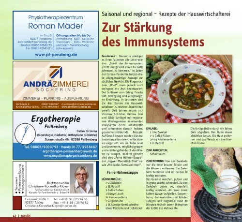 tassilo - das Magazin rund um Weilheim und die Seen - Ausgabe Januar/Februar 2021