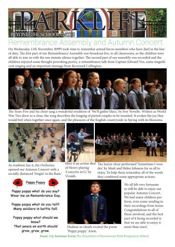 Ravenscourt Park Preparatory School Parklife Newsletter December 2020
