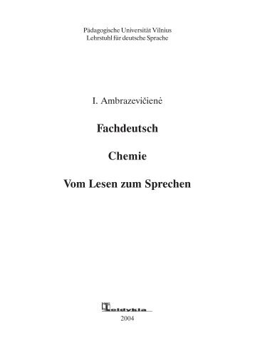 Fachdeutsch Chemie Vom Lesen zum Sprechen - VPU biblioteka ...