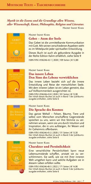 Bücher über interreligiöse Spiritualität, Meditation und Universaler Sufismus - Verlag Heilbronn 2022