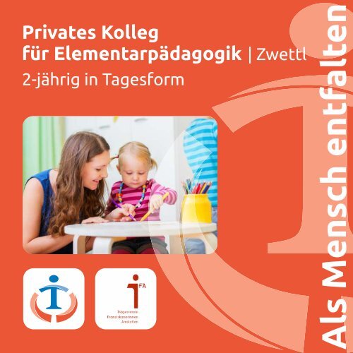 Imagefolder mit Präsentationsvideo Kolleg für Elementarpädagogik Zwettl