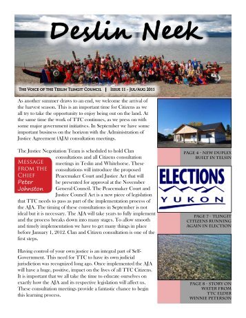 Deslin Neek Newsletter July/August 2011 - Teslin Tlingit Council