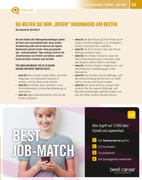 best career MaturantInnen-Guide 2021