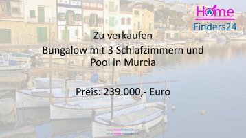 Zu verkaufen dieser 3 Schlafzimmer Bungalow mit Pool in Murcia. (BNG0008)