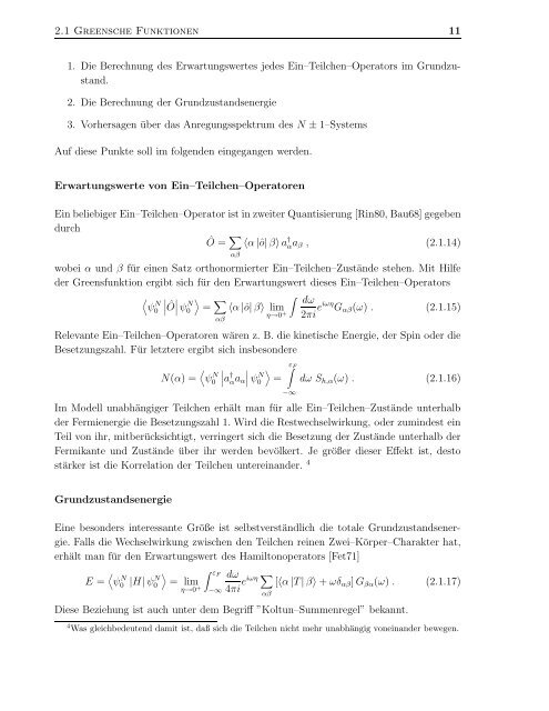 Vielteilchentheorien in Modellräumen mit diskreter Darstellung