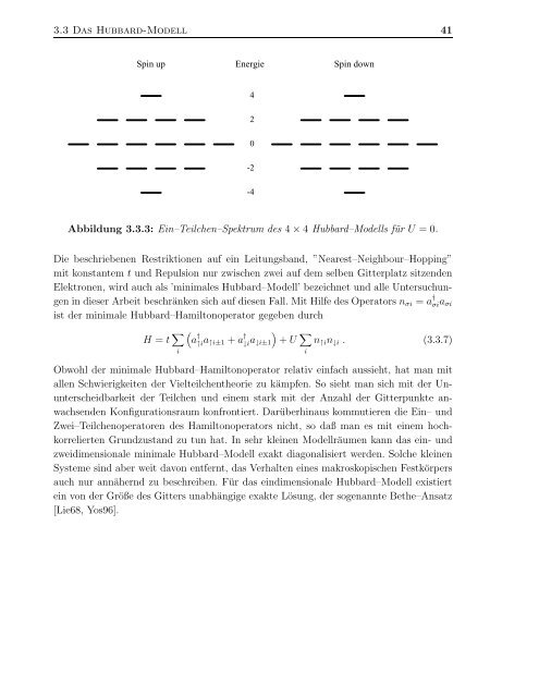 Vielteilchentheorien in Modellräumen mit diskreter Darstellung