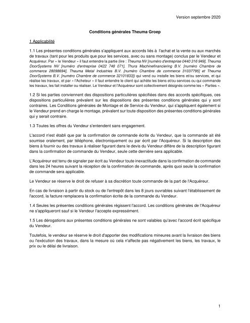 2020 12 Conditions générales de vente et de livraison de Groupe Theuma  - France