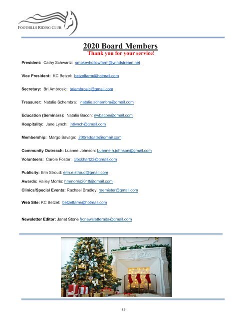 December 2020 FRC Member Newsletter