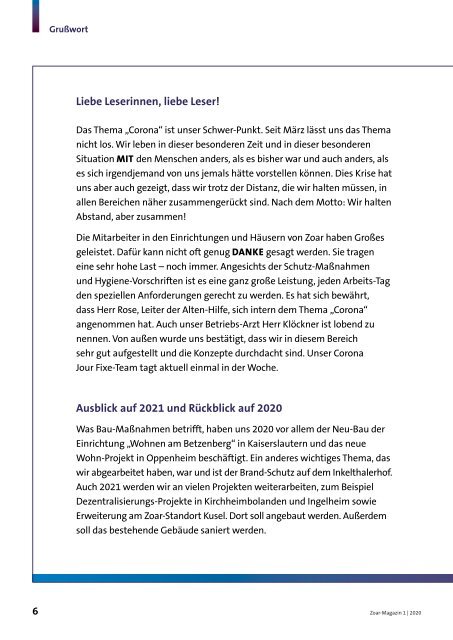 Z - Das ZOAR-Magazin Ausgabe 1 2020