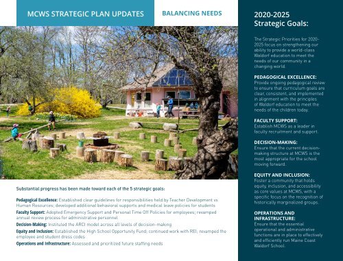 Maine Coast Waldorf School 2020-21 Annual Report