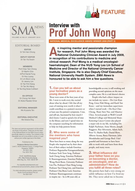 Prof John Wong - Home::National University Cancer Institute ...