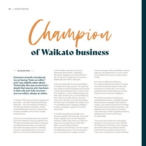 Our Story Your Story - Waikato Business News 25 Years