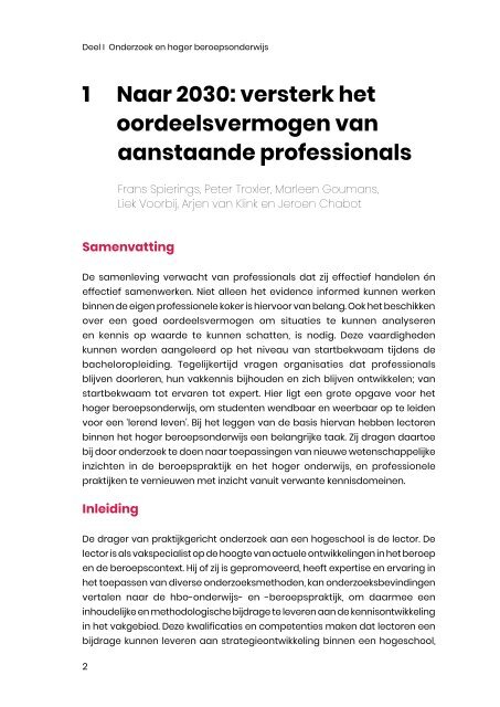1. Naar 2030 versterk het oordeelsvermogen van aanstaande professionals