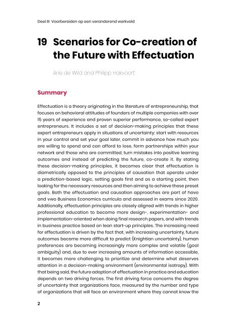 19. Scenarios for Co-creation of the Future with Effectuation