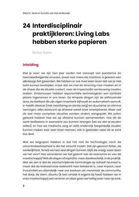 24. Interdisciplinair praktijkleren Living Labs hebben sterke papieren