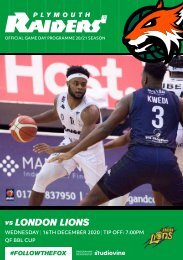 Plymouth Raiders v London Lions 