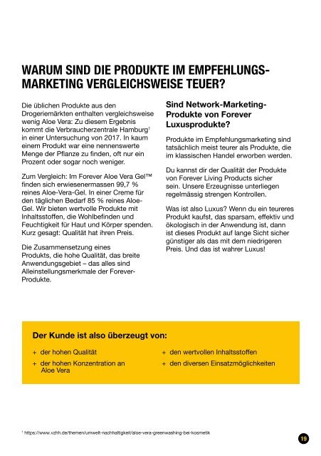 "Forever Network Marketing"-Broschüre