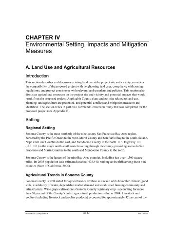 A. Land Use and Agricultural Resources - County of Sonoma