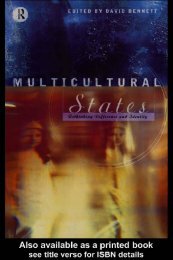 MULTICULTURAL STATES: Rethinking difference and identity