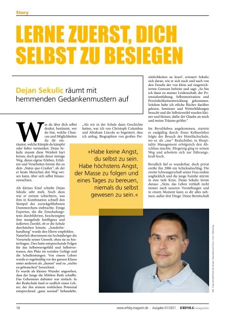 Erfolg Magazin, Ausgabe 01-21