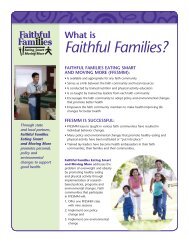 Faithful Families? - Eat Smart, Move More NC