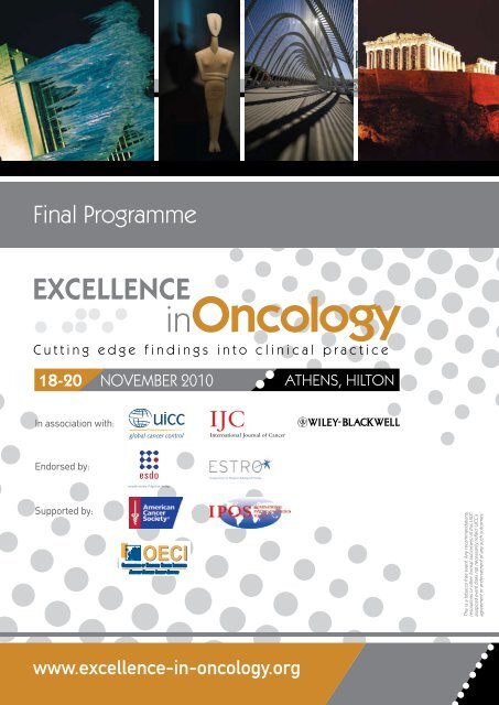 scientific programme - Excellence-in-oncology.org
