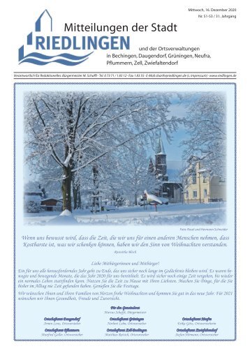 Amtliches Mitteilungsblatt Riedlingen 16.12.2020