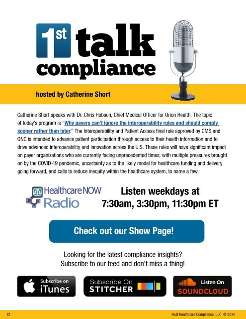 First Healthcare Compliance CONNECT December 2020