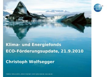 Mag. Christoph Wolfsegger / Klima- und Energiefonds