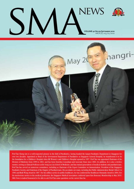 Interview with Prof Tan Cheng Lim - SMA News - Singapore Medical ...