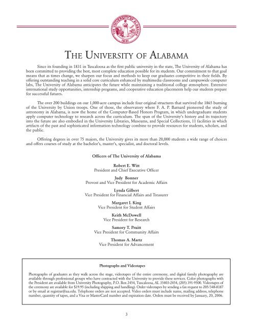 Commencement - The University of Alabama