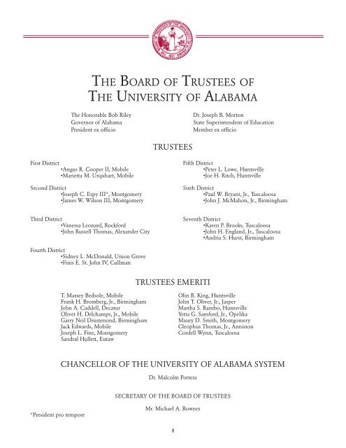 Commencement - The University of Alabama