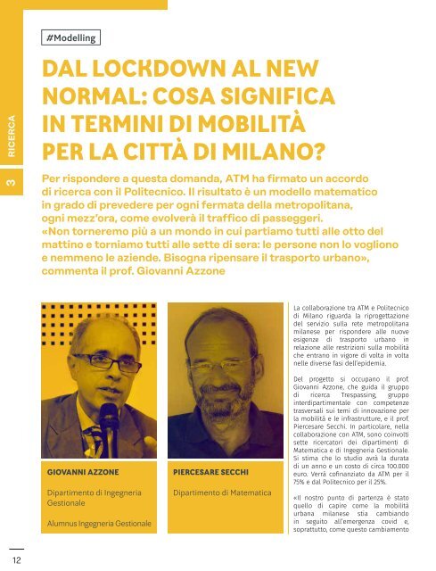 MAP - Magazine Alumni Politecnico di Milano #8 - AUTUNNO 2020 - EDIZIONE SPECIALE COVID-19