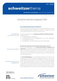 Schweitzer Thema 04/20: Kostenrechtsänderungsgesetz 2021