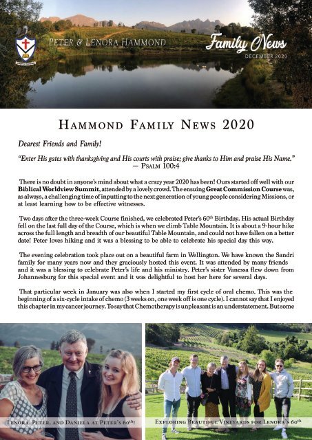 Hammond Family News 2020