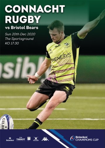 Connacht V Bristol Bears 20-12-2020 Match Programme