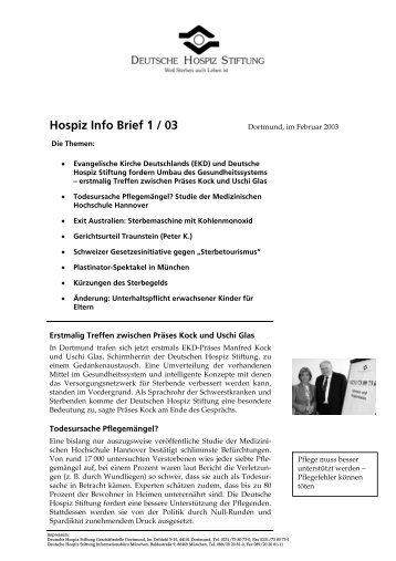 Hospiz Info Brief 1 / 03 - Deutsche Hospiz Stiftung