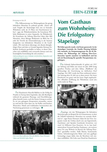 Vom Gasthaus zum Wohnheim: Die Erfolgsstory Stapelage - Stiftung ...