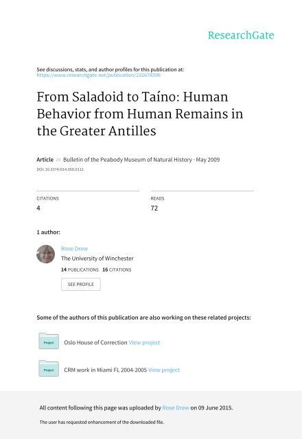 From Saladoid to Taíno Human Behavior from Human Remains in the Greater Antilles