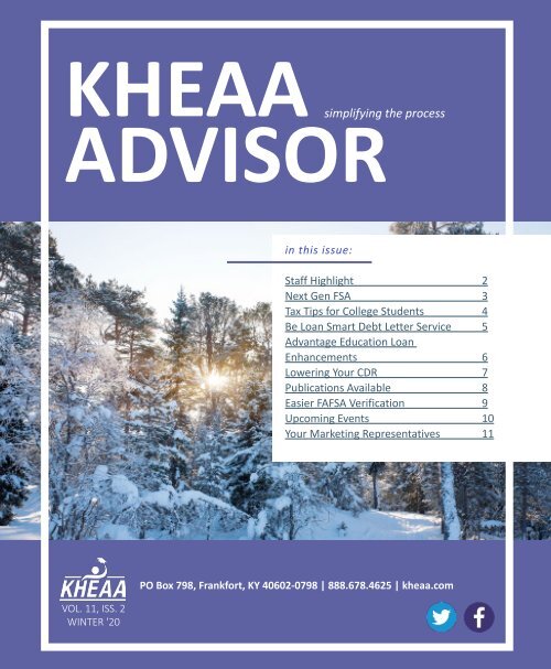 Winter KHEAA Advisor 2020