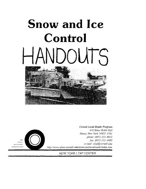 Snow and Ice Control Operations - Cornell Local Roads Program