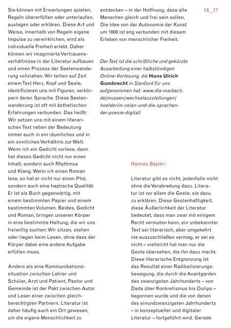 Programmheft des Deutschen Literaturarchivs Marbach, 1/2021