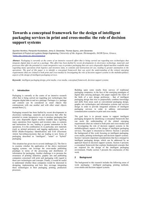 Towards a conceptual framework for the design of intelligent ...