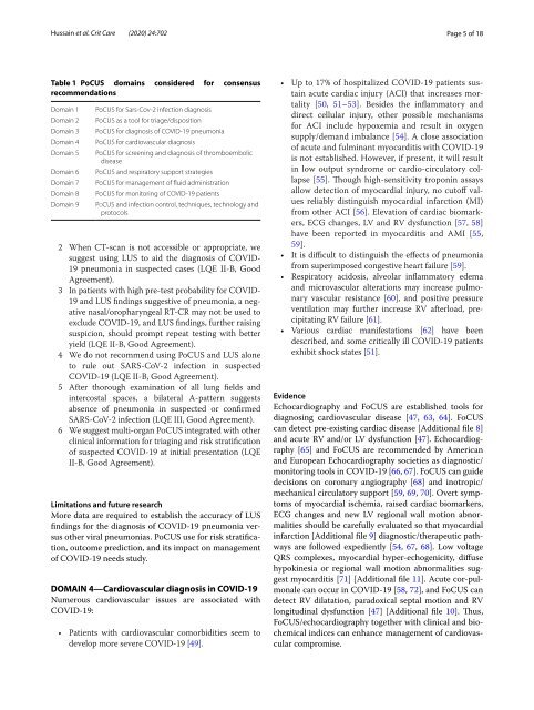 Hussein A et al. Crit Care 2020 Multi‑organ point‑of‑care ultrasound for COVID‑19 (PoCUS4COVID): international expert consensus