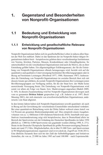 1. Gegenstand und Besonderheiten von Nonprofit ... - Kohlhammer