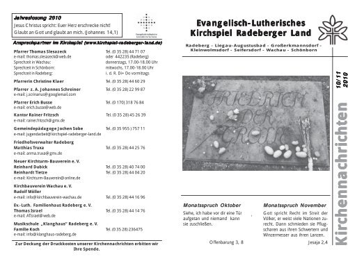 Kirchennachrichten - Kirchspiel Radeberger Land