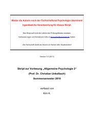 „Allgemeine Psychologie 2“ (Prof. Dr. Christian Unkelbach)