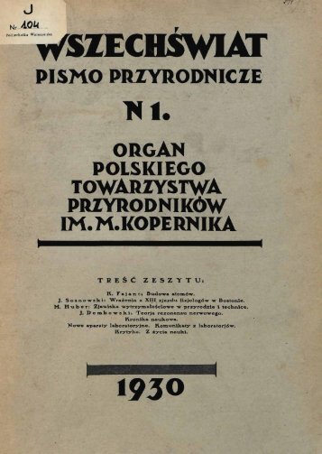PISMO PRZYRODNICZE ORGAN POLSKIEGO TOWARZYSTWA ...
